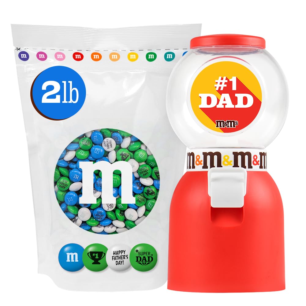 M&M'S Father's Day Milk Chocolate Candy Dispenser with 2 lb Chocolate Bag
