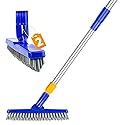 ITTAHO 2 Pack Grout Brush with Long Handle, 56.5'' Swivel Grout Cleaning Brush,V-Shape Grout Scrub Brush, Extendable Handle Grout Cleaner Brush