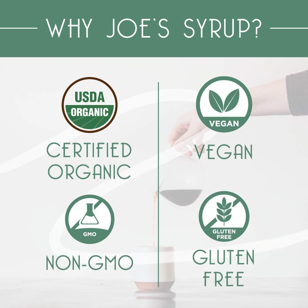 Joe’s Syrup Organic Flavored Syrup, Organic Cherry, 750 ml (3 Pack)