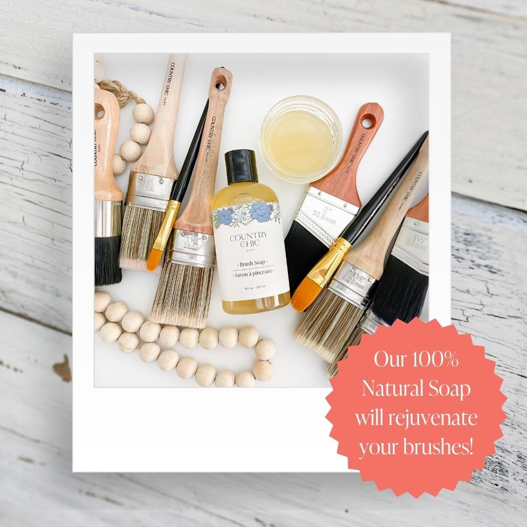 Paint Brush Cleaner - 100% Natural, 75% Organic Soap for Washing Paint Brushes & Conditioning Bristles - Peppermint Scented with Essential Oils - Easy