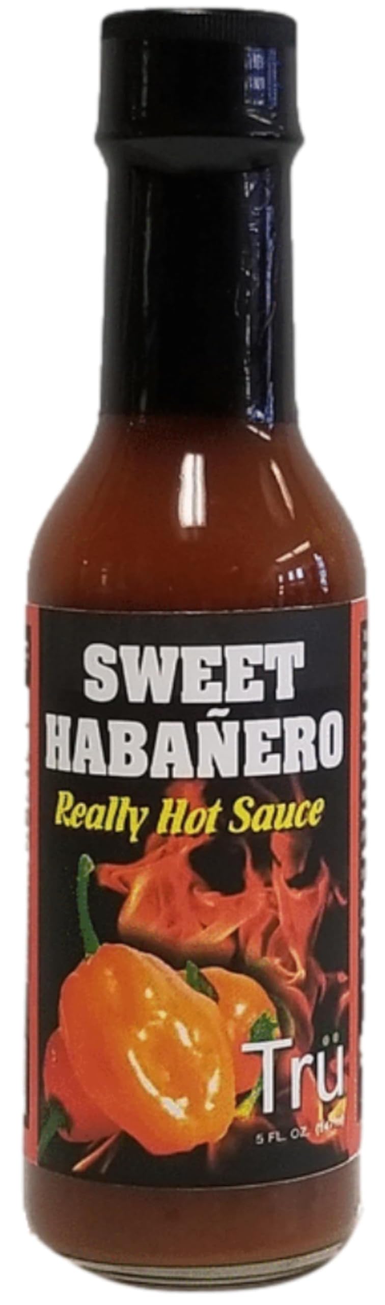 Tru Sweet Habañero Really Hot Sauce - All Natural & Fresh Ingredients | Sweet, Fruity Heat with Smoky Black Pepper Pickle Blend, 5 Fl Oz (Pack of 1)
