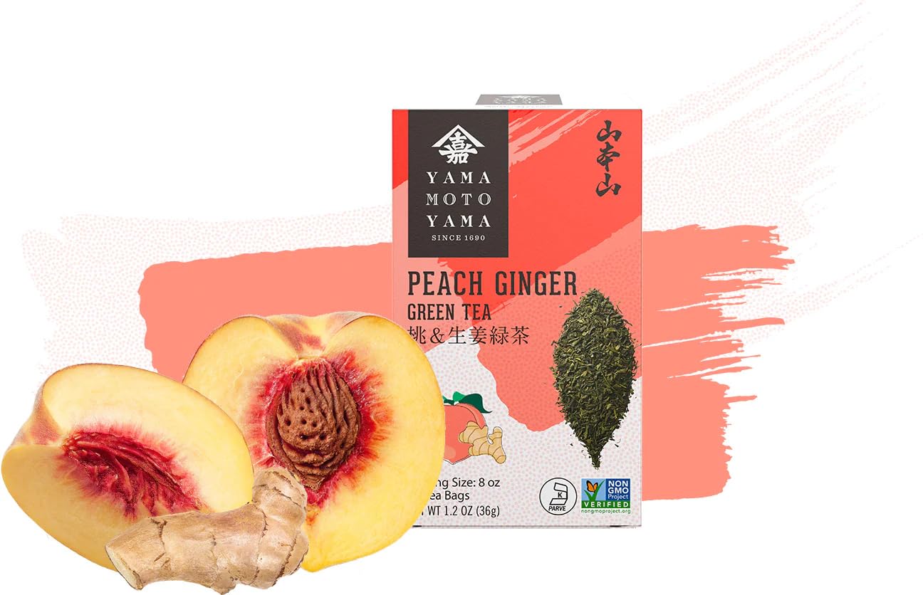 Yamamotoyama Peach Ginger Green Tea, 18 bags