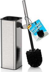 DOWRY Stainless Steel Toilet Bowl Brush and Holder for Bathroom, Deep Cleaning Toilet Brush and Holder Set with Long Handle, Hidden Toilet Bowl Brush