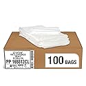 Aluf Plastics 55-60 Gallon Clear Trash Bags - (Huge 100 Pack) - 38" x 58" - 1.2 MIL - Heavy Duty Industrial Liners Clear Garbage Bags for Recycling