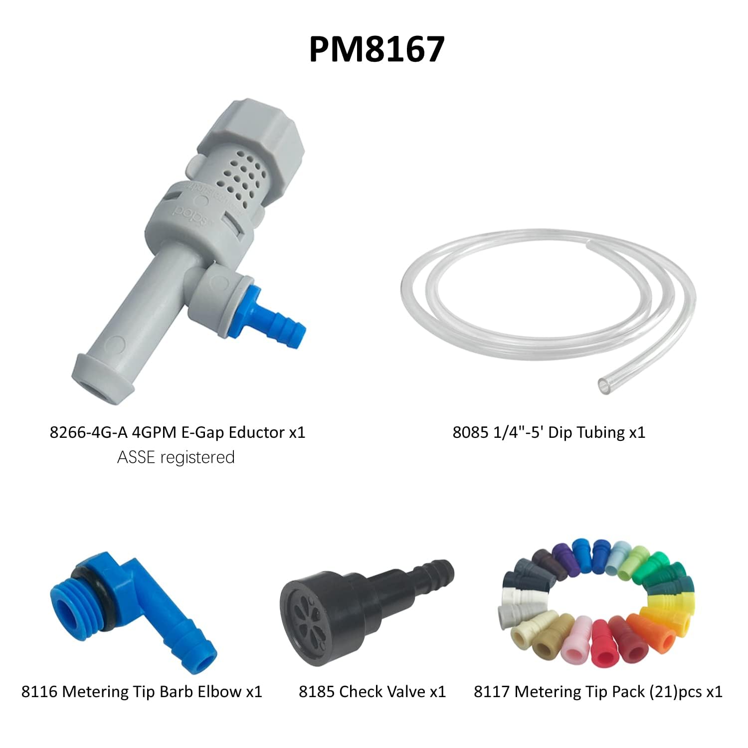 Maintenance Accessory Kit, Single Mop Bucket Proportioner Chemical Dispenser, fit POPS 8167 & 8134 Series, PM8167