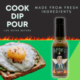 Max Flame-ous Jalapeño Hot Sauce - Earthy & Zesty | Mild 2/5 Heat | Perfect for Topping Eggs & Pork | Cooking | Best, Young, Unique Flavor, Tasty |