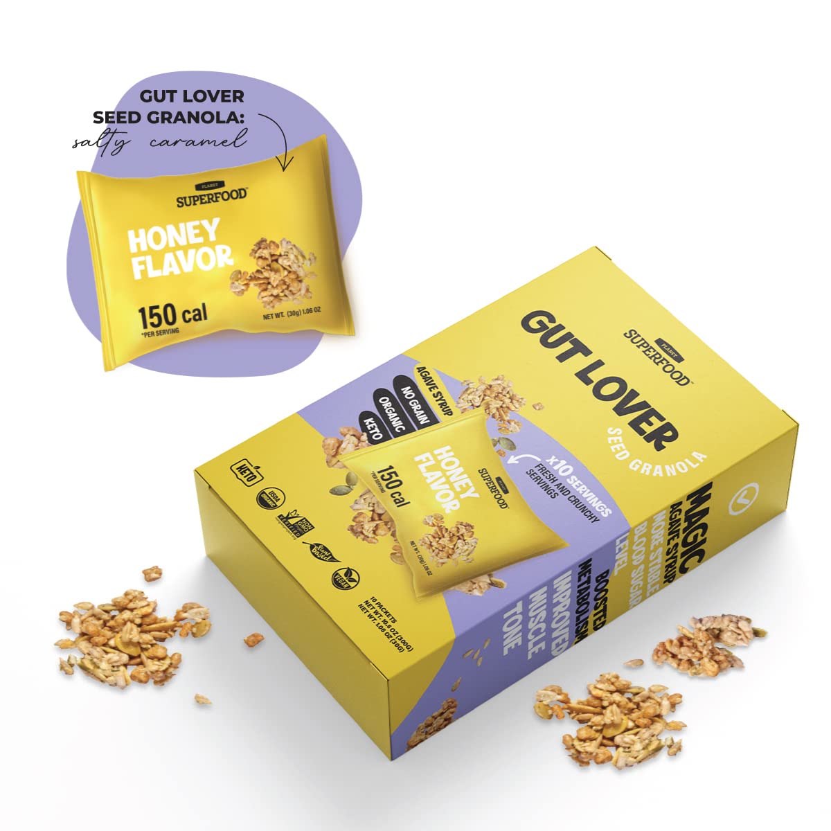 Organic Honey Flavour Seed Granola | Gut Lover | Keto, Vegan