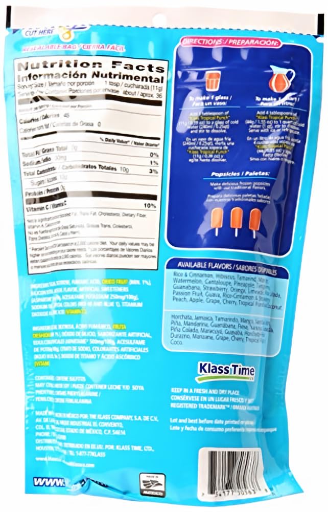 Klass Tropical Punch Flavored Drink Mix with Dried Fruit (Pack of 4)