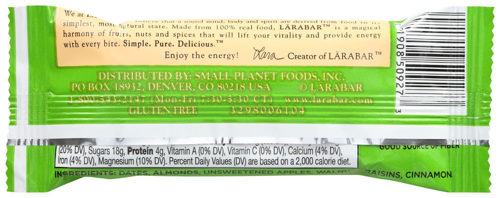 LARABAR Apple Pie Fruit & Nut Food Bar, Gluten Free (Pack of 10)