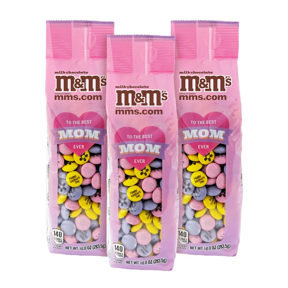 M&M'S Mother's Day Milk Chocolate Candy, 3-Pack 10 oz Gift Bags