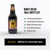 Sprecher Fire Brewed Craft Soda, Handcrafted Gourmet Soft Drink with Real Honey, 16 fl oz Glass Bottles (12 Pack, Multiple Flavors Available) (Root