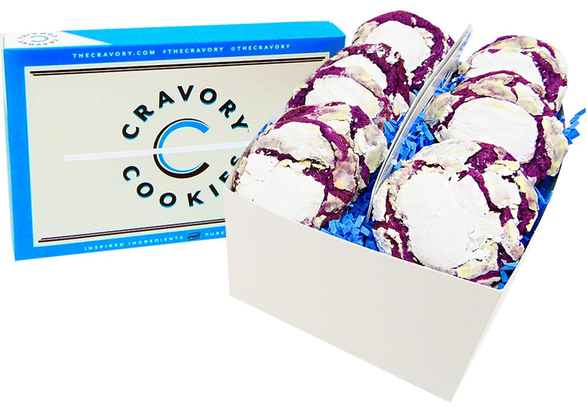The Cravory: Ube Cookies - 12 cookies, 2.0 oz. each - Individually Wrapped - Baked Fresh - Gourmet Dessert, Snack or Baked Goods - Limited Edition