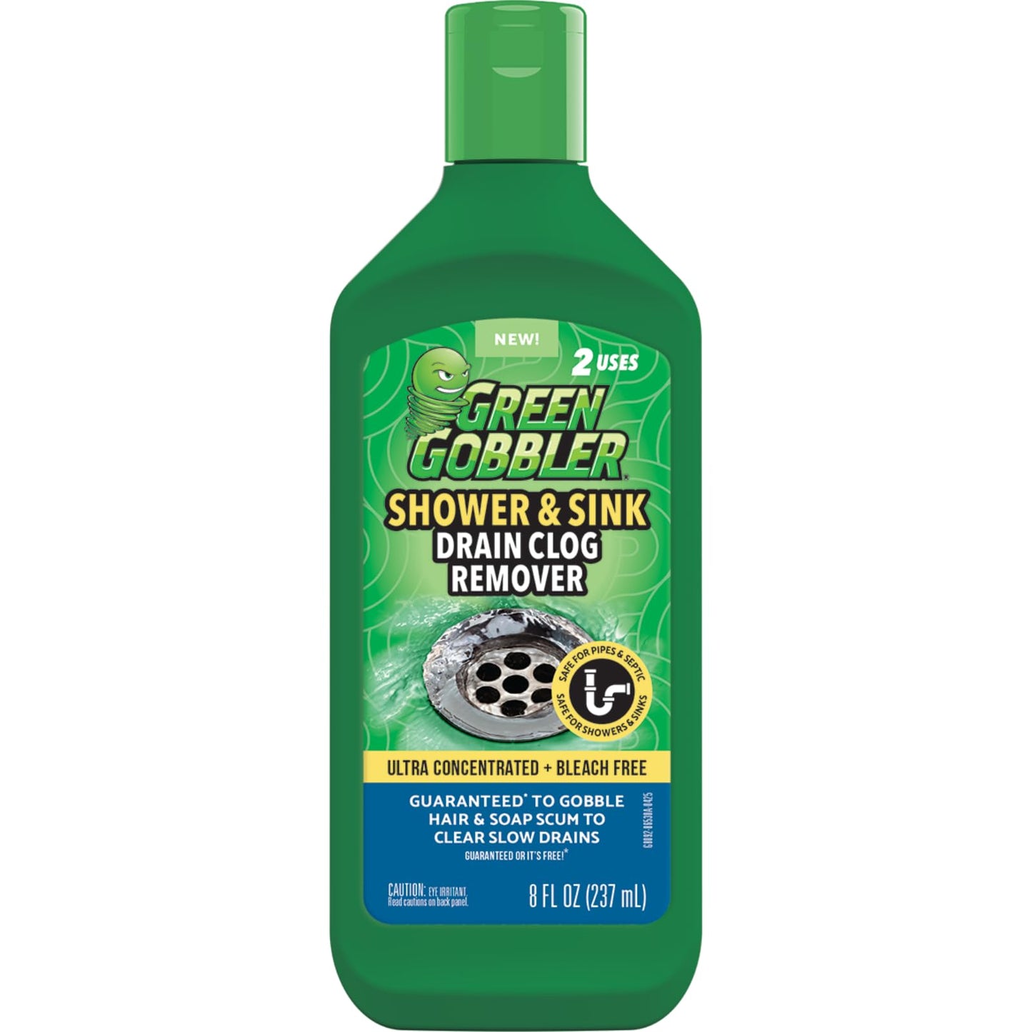 Green Gobbler Ultra Concentrated Drain Clog Remover & Cleaner | Powerful Hair, Grease & Soap Dissolver for Bathroom, Kitchen, Shower, Sink & Toilet |