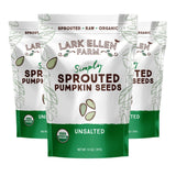 Lark Ellen Farm Sprouted Organic Pumpkin Seeds - Raw, Unsalted, Air-Dried Pepitas for Snacking, Salads, Trail Mix - USDA Organic, Non-GMO, Vegan