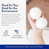 The Clean People 100% New Zealand Wool Dryer Balls - 3 Pack - for Laundry, Fabric Softening, Anti Static, No Lint, Odorless and Reusable