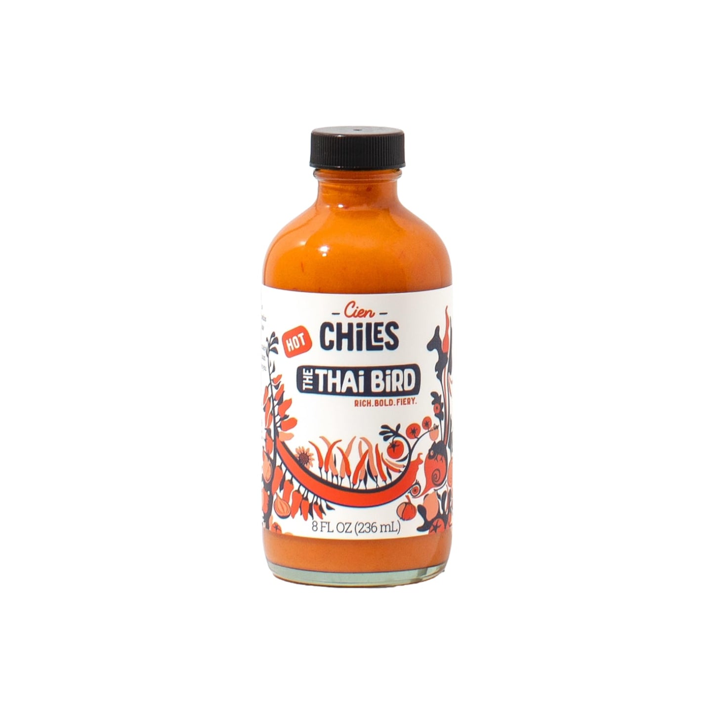 Cien Chiles The Thai Bird | All Natural Sauce | Zero Sugars, Non-GMO, Gluten-Free, Vegan | 8 OZ Bottles (1-Pack)