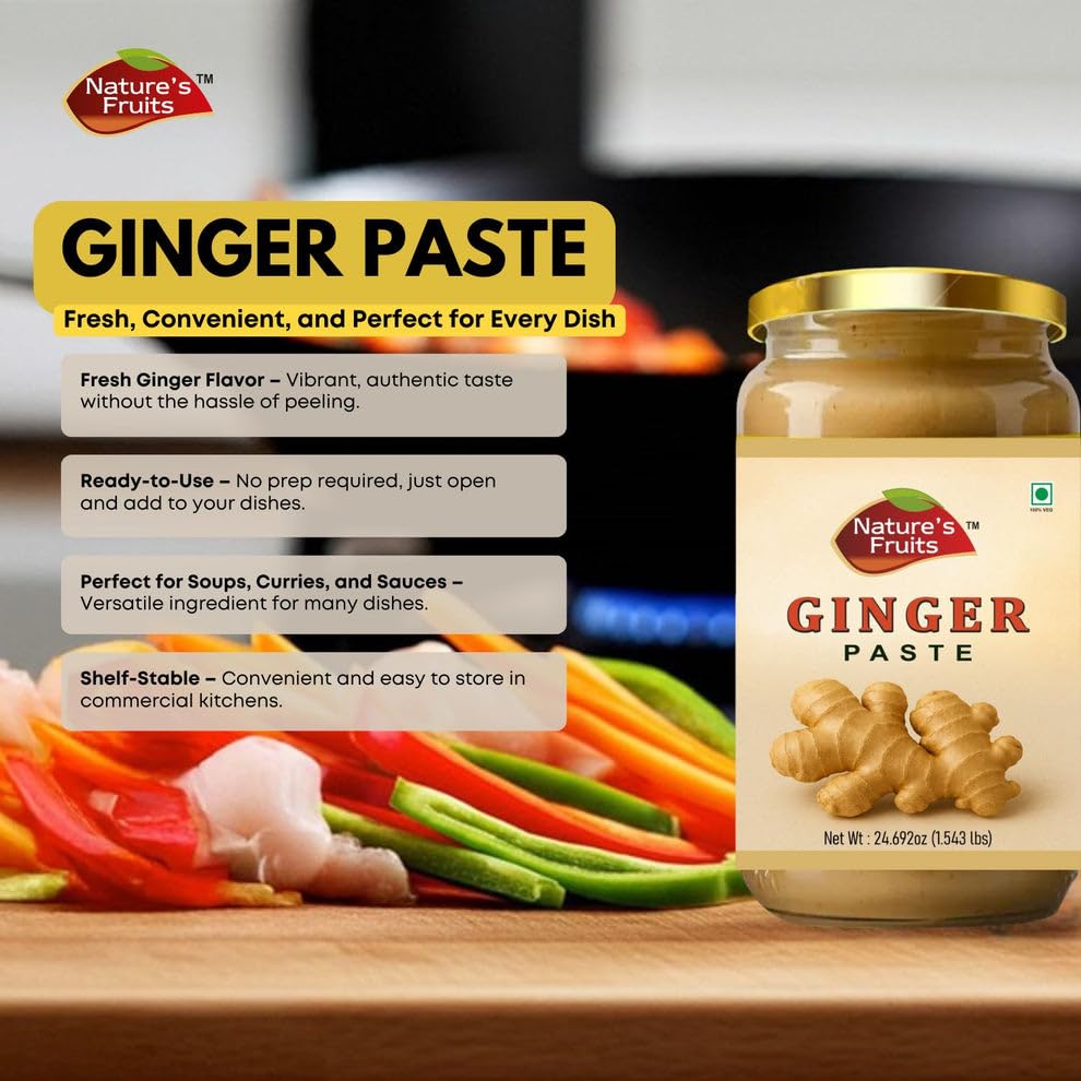 Ginger Paste - 28 oz - Pure, Vibrant Ginger Flavor - Ready-to-Use for Curries, Sauces, Soups & More - Ideal for Commercial Kitchens