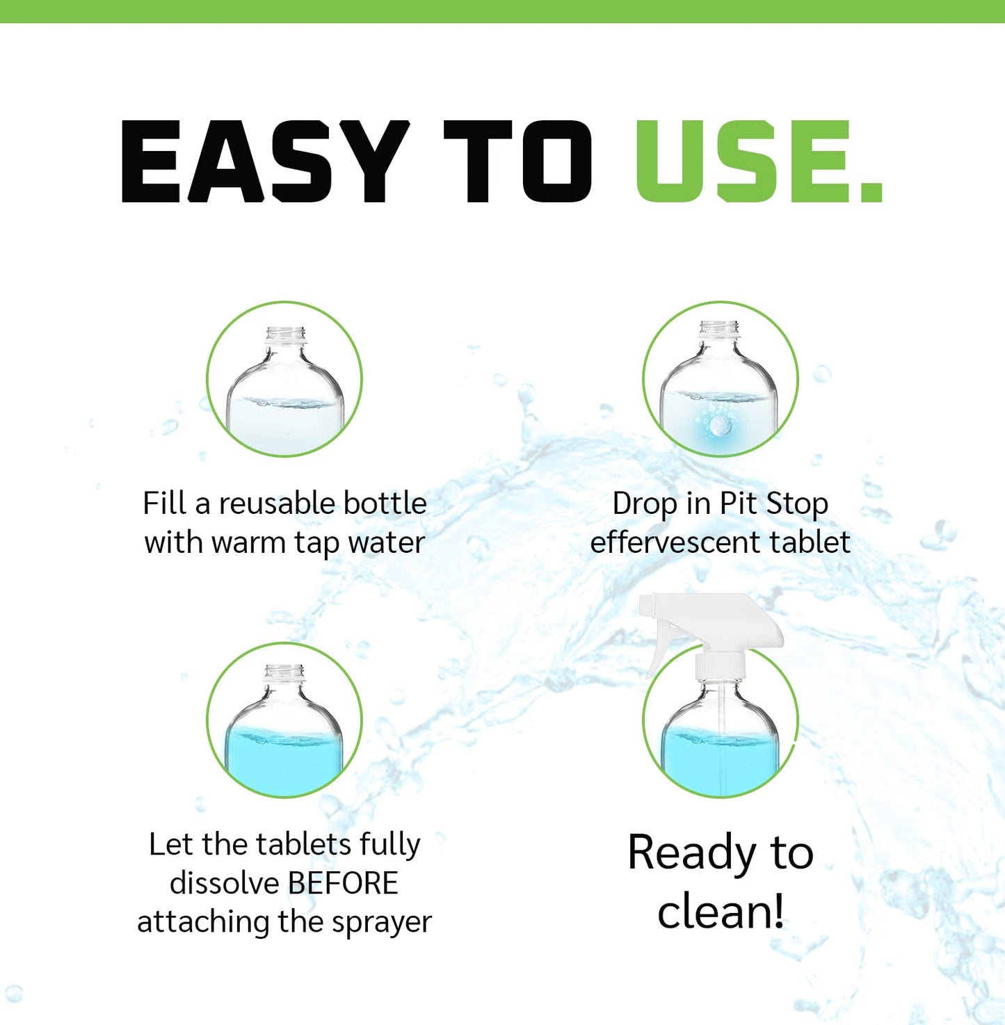 WASH&WHIPS Glass Cleaner Tablets (Makes 5 Gal/20L/40 Bottles) - Streak-Free, Cleans Glasses, Windows, Windshields - Car, Office, Home & Kitchen (5