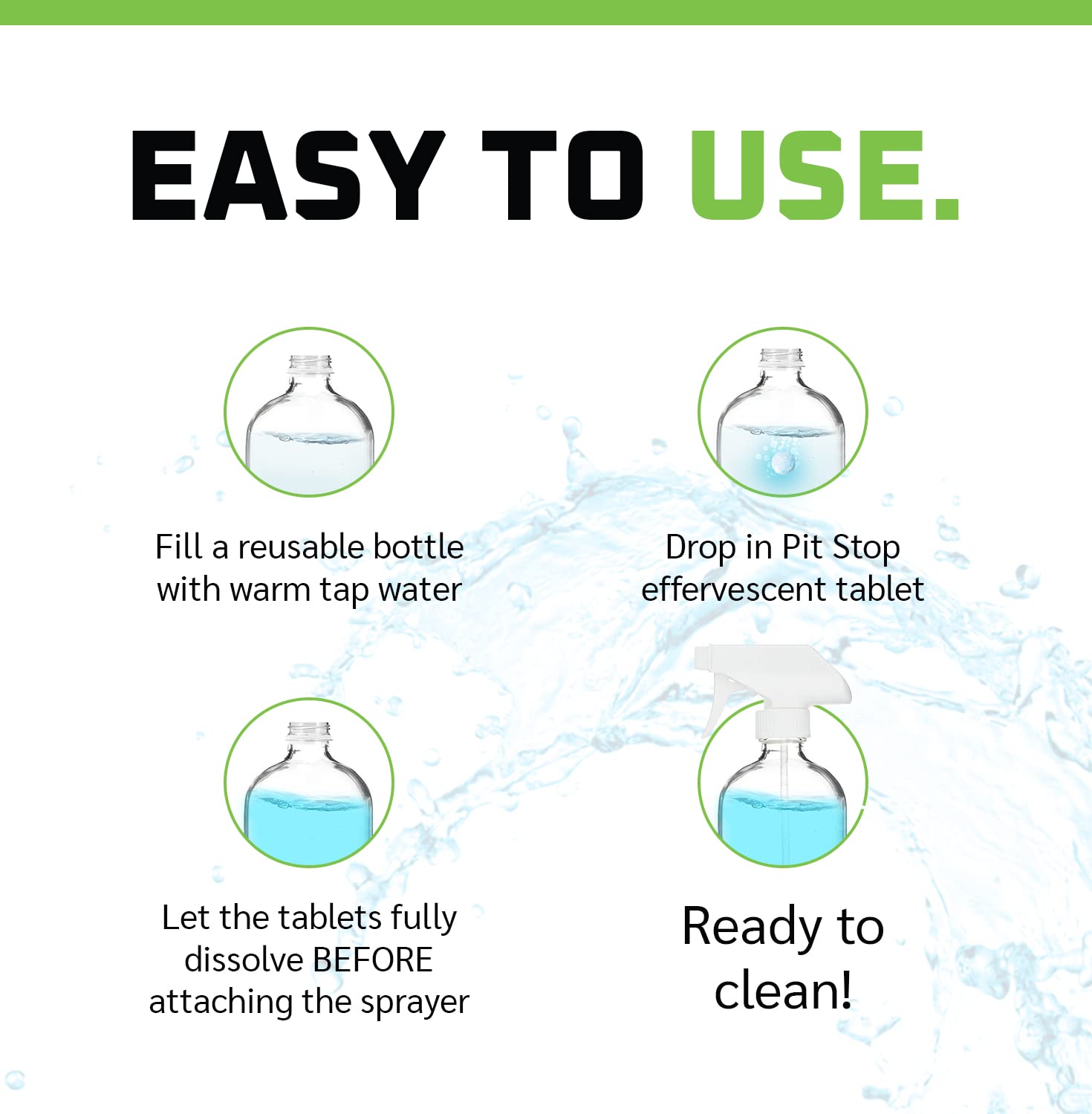 WASH&WHIPS Glass Cleaner Tablets (Makes 5 Gal/20L/40 Bottles) - Streak-Free, Cleans Glasses, Windows, Windshields - Car, Office, Home & Kitchen (5