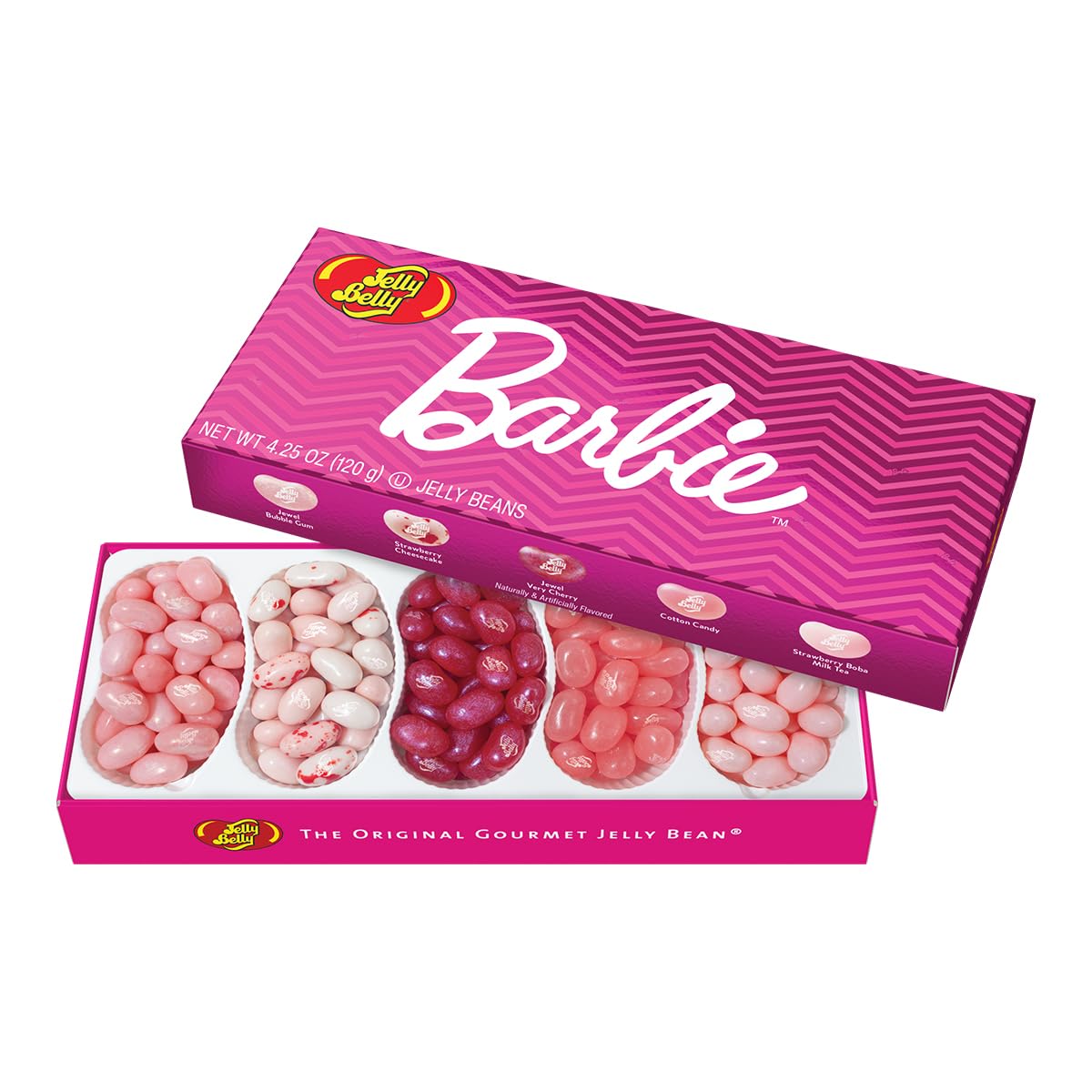 Barbie Jelly Bean Mix - 4.25 oz (Pack of 12) - Assorted Fruity Flavors in Chewy Candy - Perfect for Parties, Candy Bowls, Classroom Treats