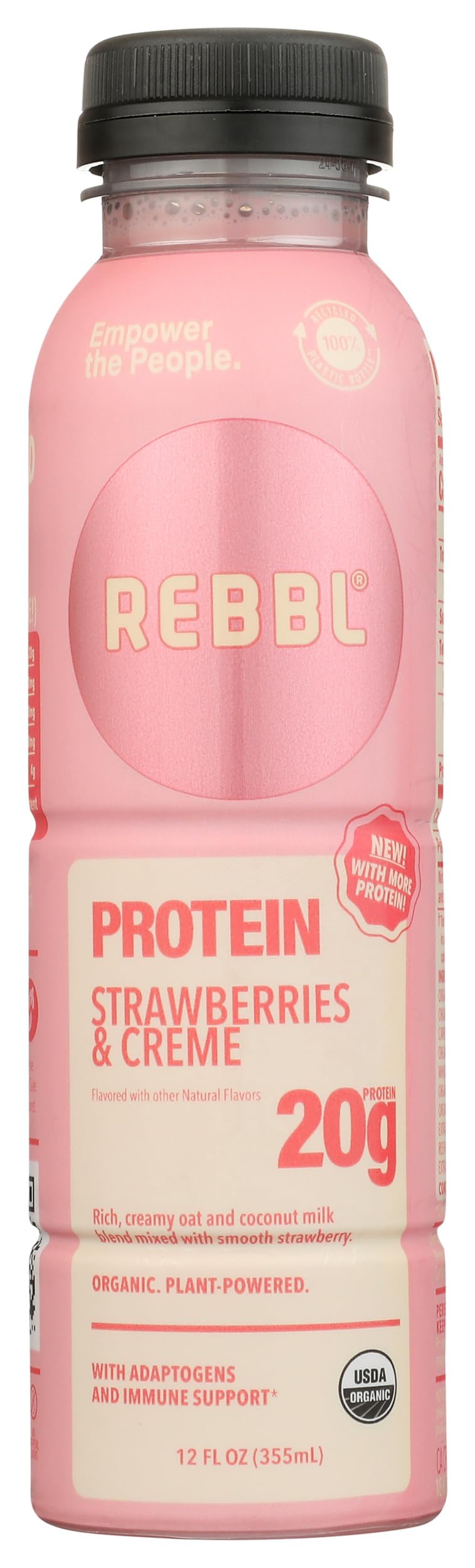Rebbl Organic Strawberries & Creme Protein Elixir, 12 FZ