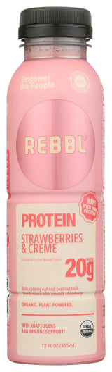 Rebbl Organic Strawberries & Creme Protein Elixir, 12 FZ
