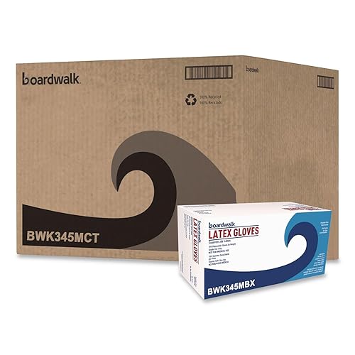 Boardwalk General-Purpose Latex Gloves, Natural, Large, Powder-Free, 4.4 mil, 1,000/Carton