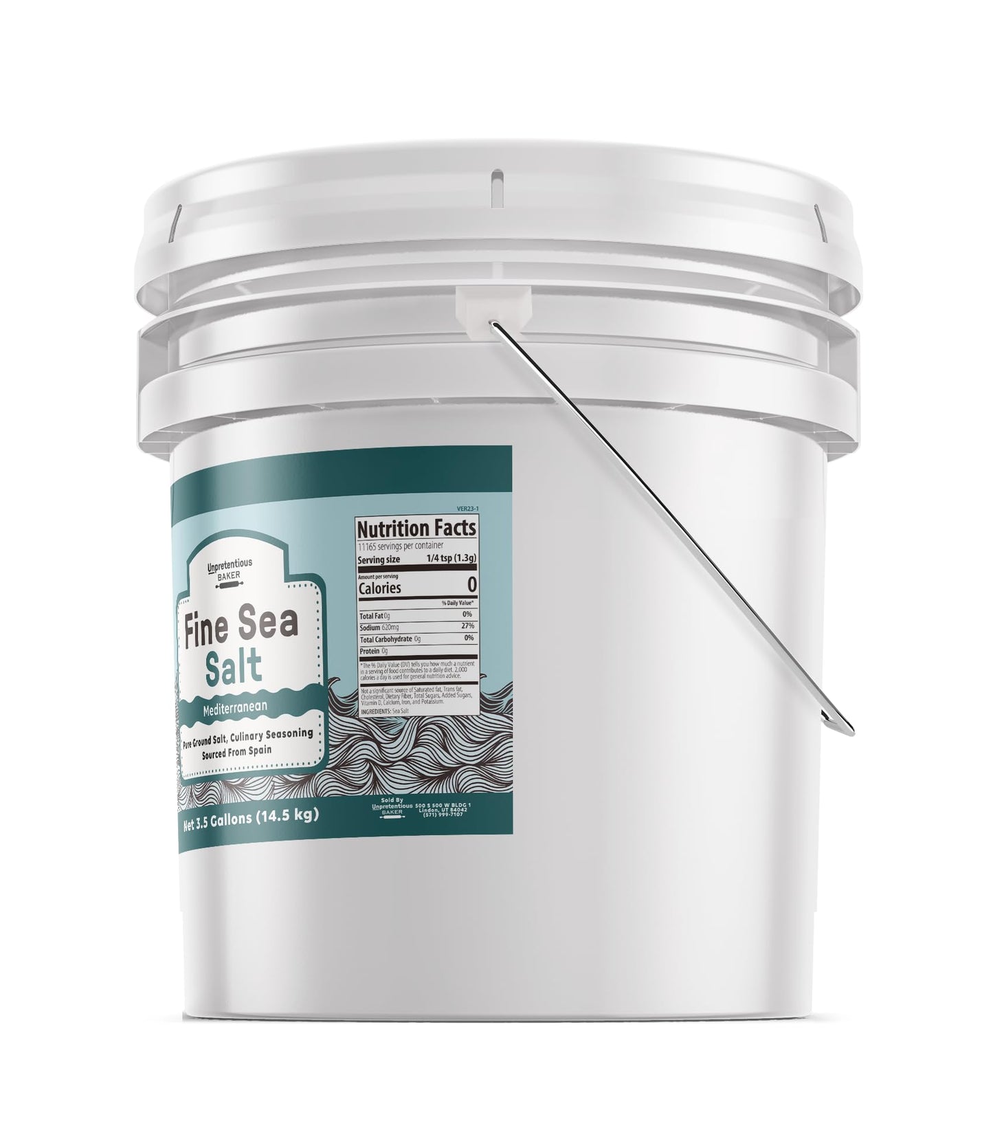Unpretentious Fine Sea Salt, 3.5 Gallon, Pure Evaporated Mediterranean Sea Salt