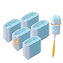 50 Count Duster Refills for Swiffer Dusters with 2 Handle, 360° Heavy Duty Duster for Swiffer Duster Refill,4X Microfibers Disposable Duster Refills