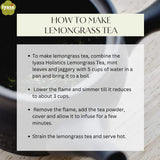 Iyasa Holistics Organic Lemongrass 4 oz - USDA Certified Lemongrass Tea Loose Leaf Cuts, Caffeine Free Tea - East Indian Malabar Grass For Cooking