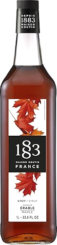 1883 Maple Syrup for Drinks, Made in France, 1 Liter Glass Bottle