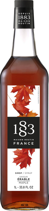 1883 Maple Syrup for Drinks, Made in France, 1 Liter Glass Bottle