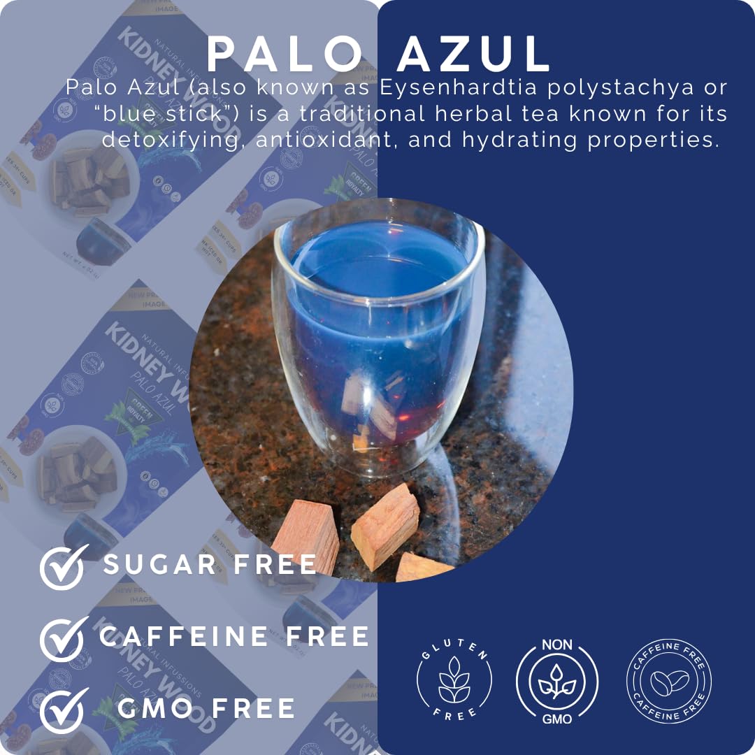Palo Azul 4oz (141.g) Herbal Tea | Kidneywood (Blue Stick) Te Herbal | Makes 30+ Cups | Wildcrafted Kidney Wood Tea | All Natural Tea, non-GMO.