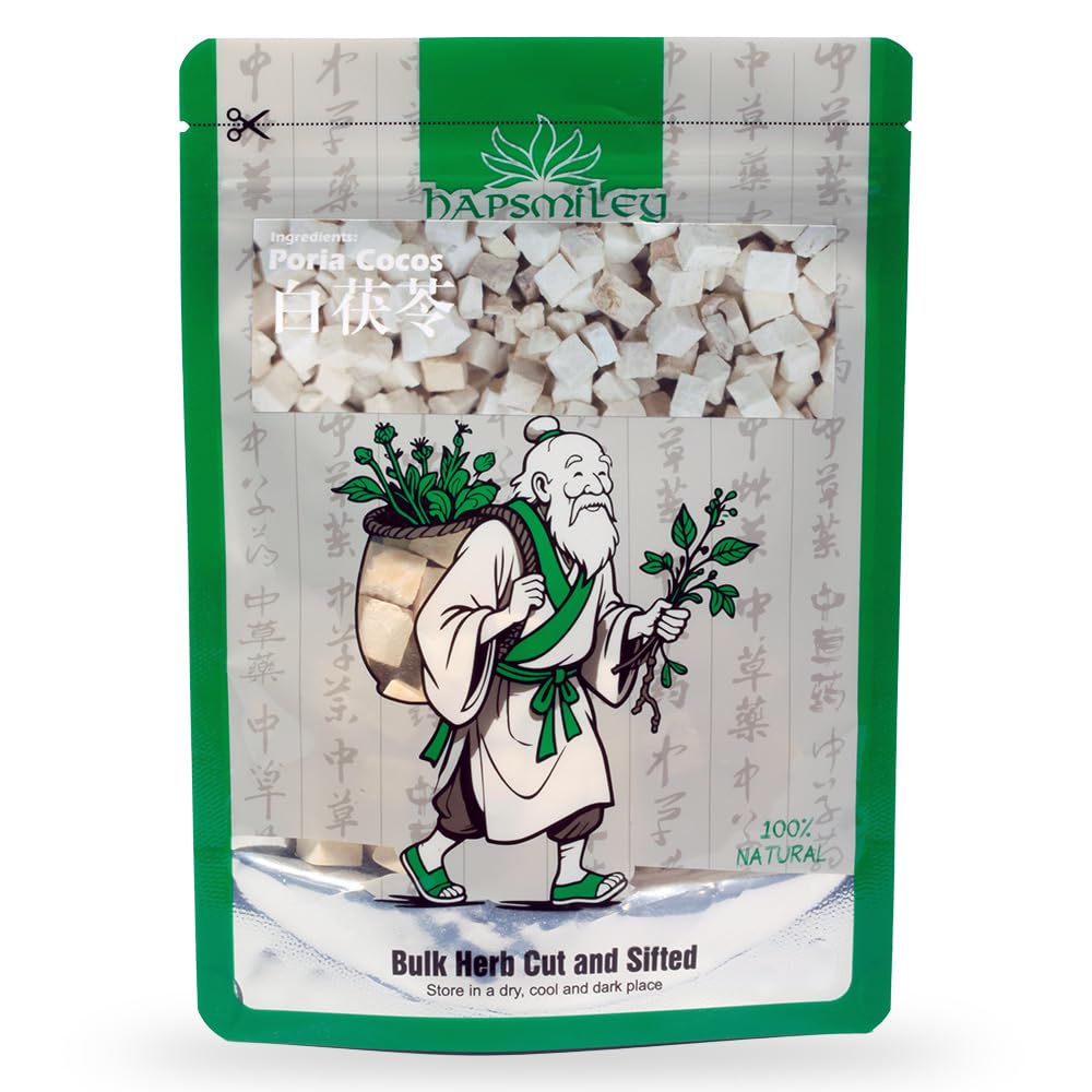 Hapsmiley Bai Fu Ling (Poria Cocos/???) - 100% Natural Dried Traditional Ingredient, 3.5 oz (100g) - Perfect for Culinary Uses and Beverages