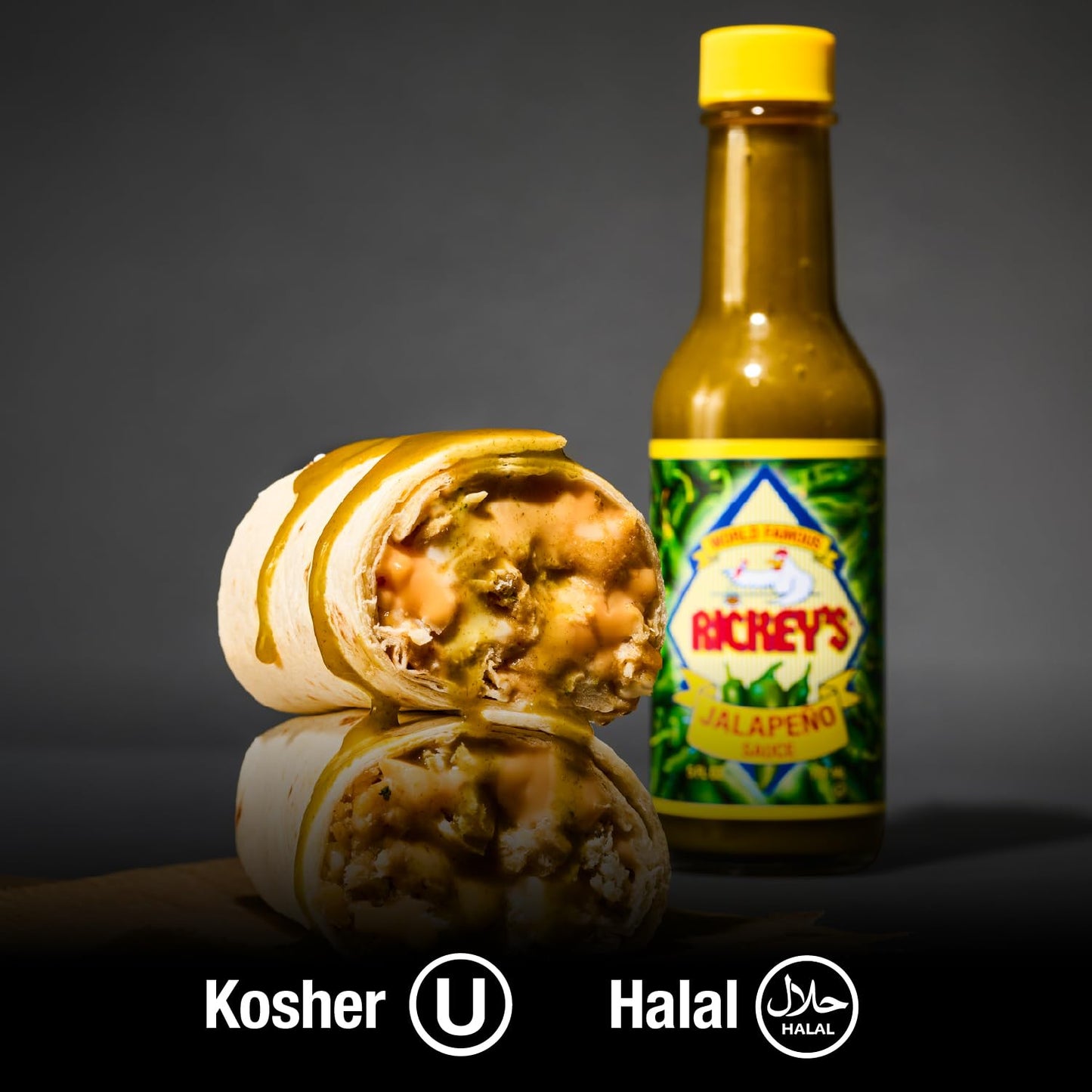 RICKEY'S World Famous Jalapeño Sauce, Gourmet Hot Sauce with Aged Jalapeño Peppers, Distilled Vinegar, Salt, Unique Flavor Experience, in a Bottle, 5