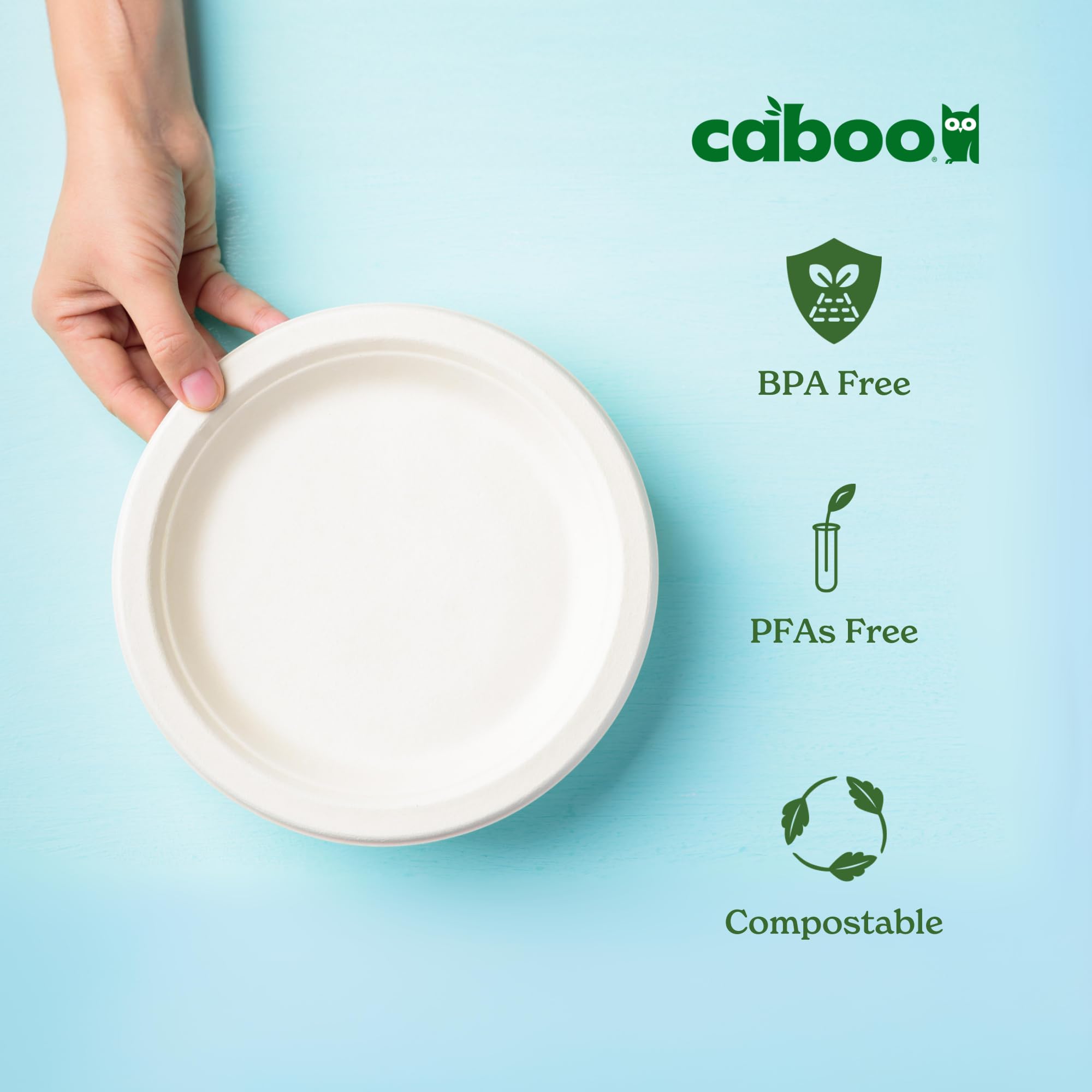 Caboo Disposable Bamboo Paper Bowls, 125 Pack of 14 Ounce Sturdy Biodegradable Bowls, Compostable Bowl, Microwave Safe Party Bowl, Eco Friendly