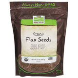 NOW Foods Organic Flax Seed, 32-Ounce (Pack of 8)