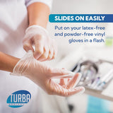 TURBA Clear Latex-Free Disposable Gloves - Single-Use Powder-Free Vinyl Gloves - Non-Latex Gloves for Cooking & Cleaning (1000, Small)