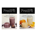 PROTIFIT - High Protein Dark Chocolate & Orange Creamsicle Pudding & Shake Mix 2 Pack, 15g Protein, Low Calorie, Low Fat, Low Carb, Aspartame Free
