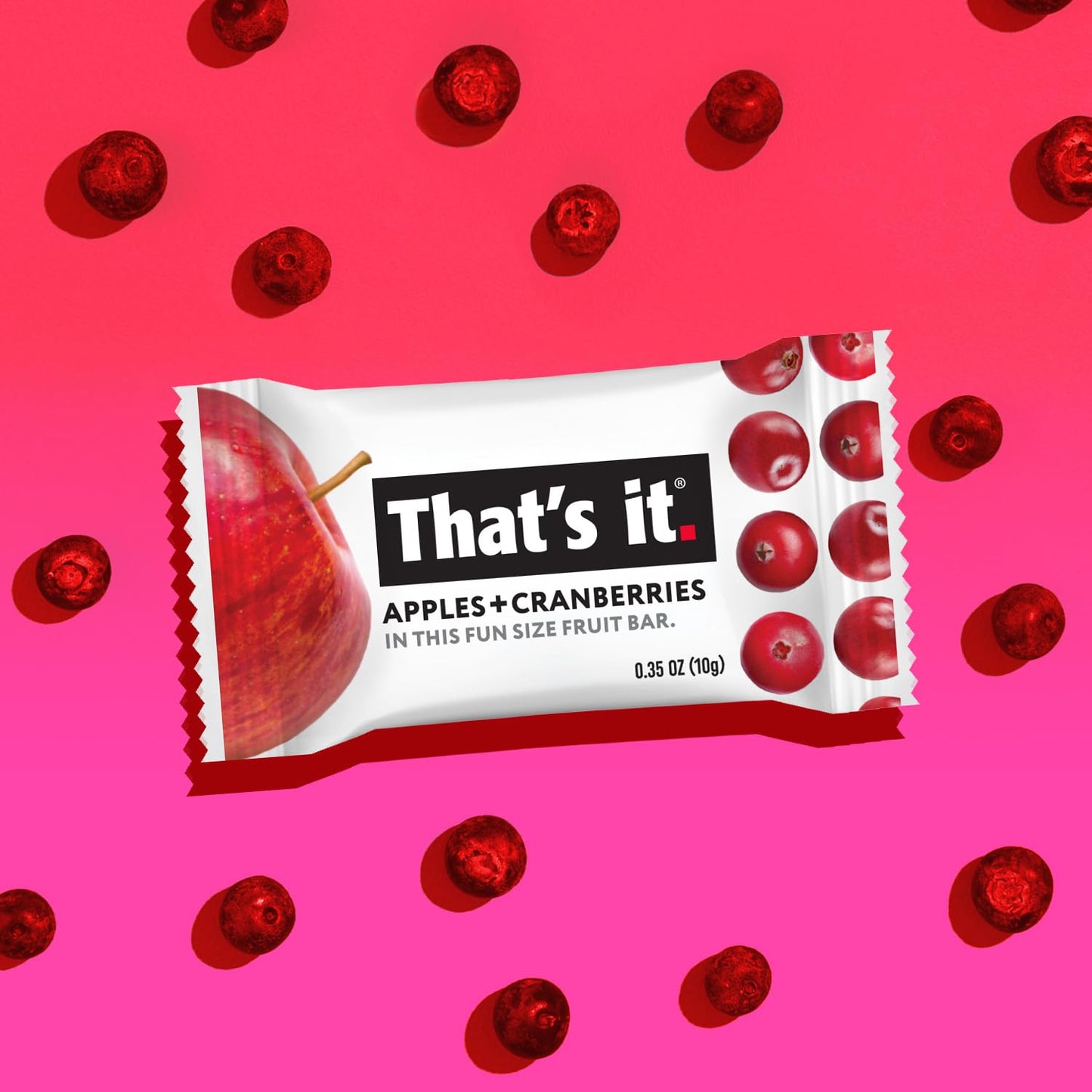 That’s it. Fun Size Fruit Bars Variety Pack (50 Pieces, 10g Each), Non-GMO, Kosher, Gluten Free, Breakfast Snacks, Allergy Friendly (Cranberry-Banana)