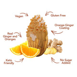 Earthside Farms Orange Ginger Almonds Snack Packs, No Sugar Added Keto Friendly Nuts, Vegan Gluten Free Non GMO Low Carb Snack, Plant Protein Treat
