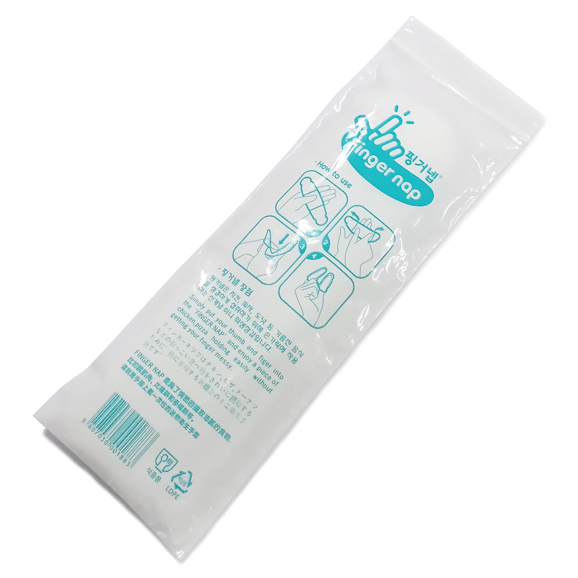 Disposable Mini Sanitary Glove Finger Nap Sanitary Disposable Clear Glove Hamberger, Chicken, Pizza, Finger Gloves (100ea)