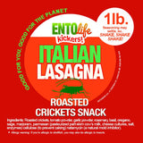 Italian Lasagna Flavored Edible Cricket Snacks - Pound Size - Crickets you can eat - Raised for human consumption, 16 Ounce