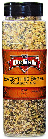 Everything Bagel Seasoning Blend by It's Delish, 20 Oz Large Jar - Premium All Natural Bagel Spice Seasoning Mix With Salt for Bagels, Buns, Bread