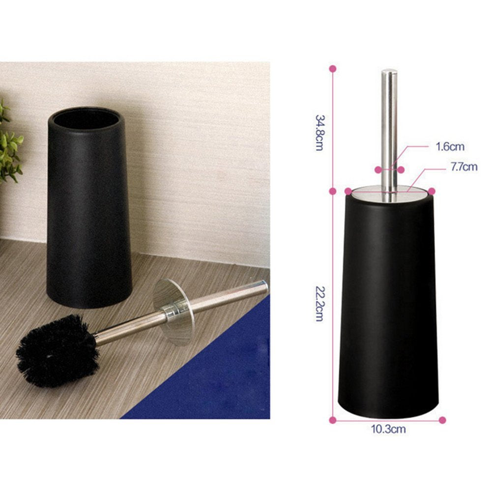 Hofumix Toilet Brush Hideaway Compact Long Toilet Brush with Stand Holder or Bathroom Storage (Black)