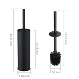 BGL Stainless Steel Toilet Brush with Holder, 2 Black Bristle Heads