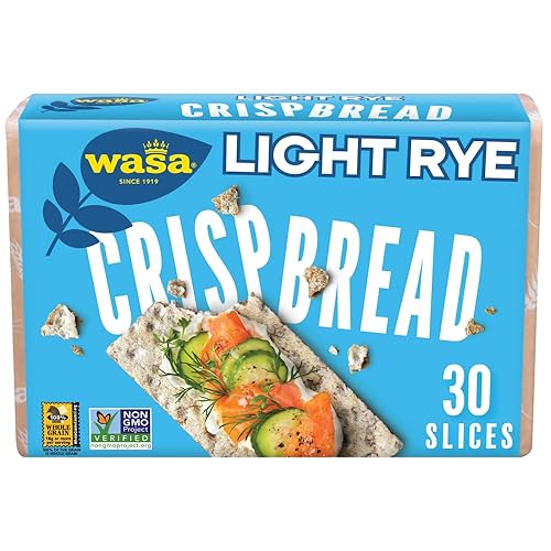 Wasa Light Rye Crispbread, 9.5 oz, Rye Crackers, Non-GMO Ingredients, Good Source of Fiber