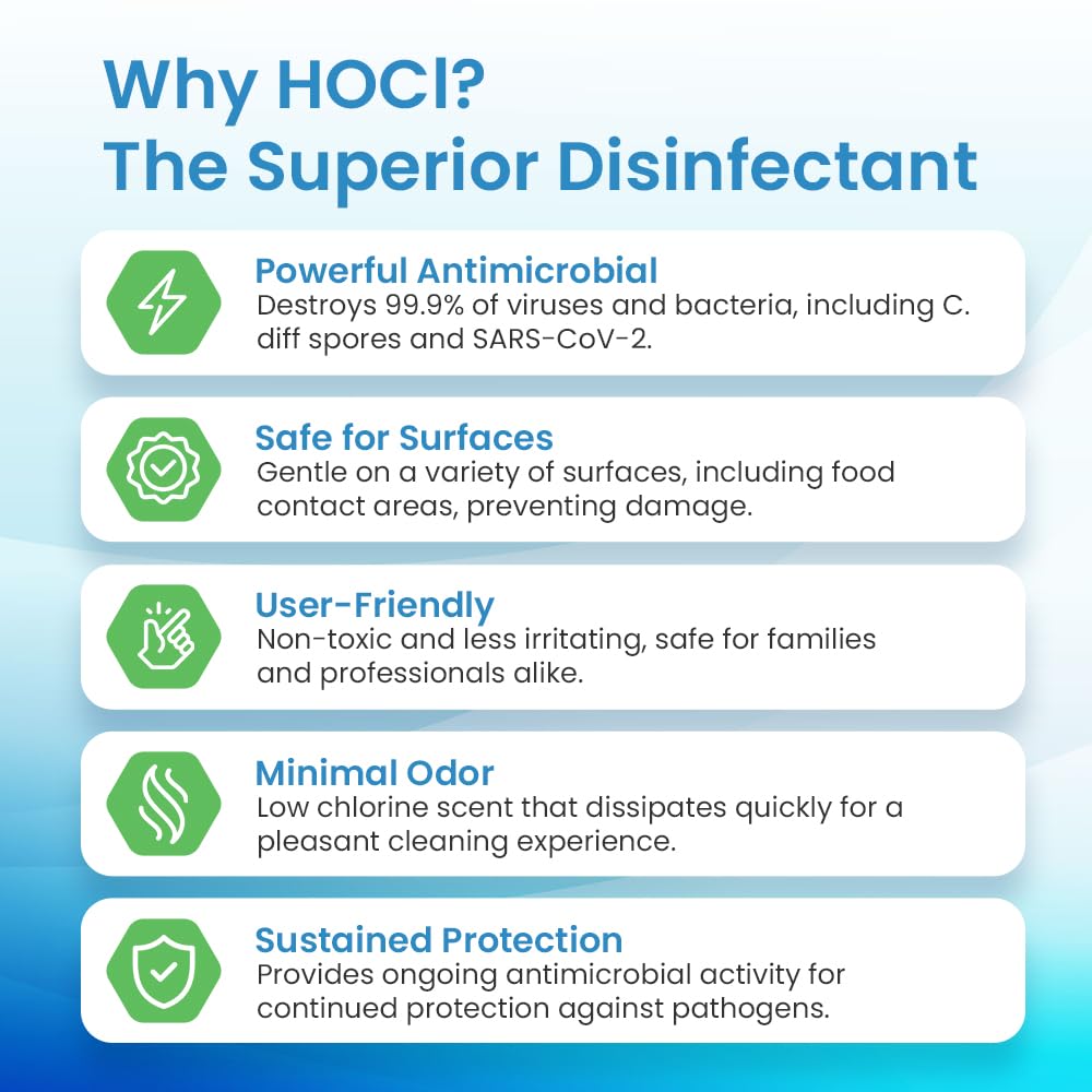 PurTabs Disinfectant Tablets, NSF D2 Certified Food Safe, Hypochlorous Acid Commercial Kitchen & Surface Sanitizer, Kills Norovirus & C. Diff Spores