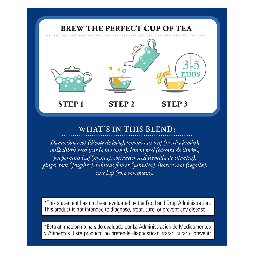 Tadin Detox Dandelion Tea Blend. Caffeine Free. 24 Tea Bags. 1.19 oz. Pack of 3