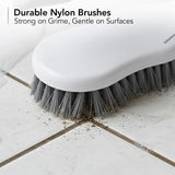OVENTE Multipurpose Household Cleaning Kit, Deep Cleaning Brush Set with Wiper & Dustpan, Ergonomic Handle & Stiff Bristles, Ideal for Cleaning